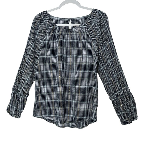 Anthropologie Pilcro Top Women's Large Plaid Long Sleeve Classic Career Stretch - Picture 4 of 12